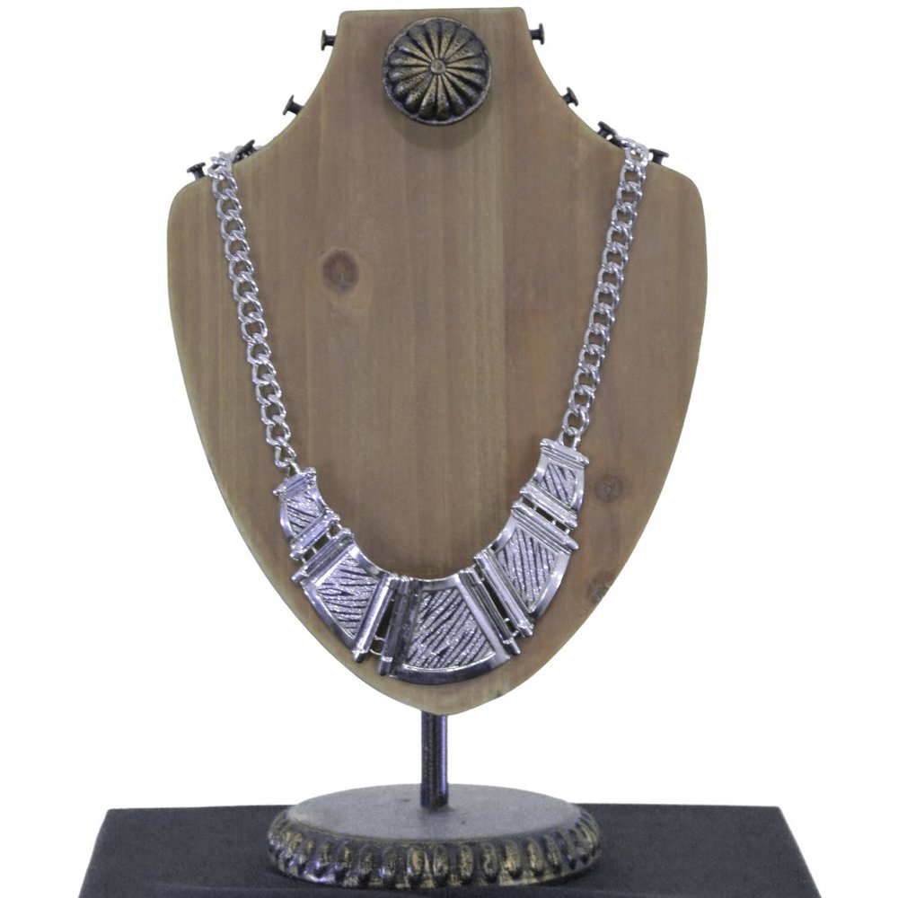 NWT Avenue Silver Tone Zebra Print Chunky Necklace